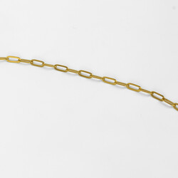 ÇELİK KOLYE ZİNCİRİ, 2.5x6.5 mm ATAÇ ZİNCİR GOLD RENK, 40 cm Zincir + 5 cm Uzatma Ayar Zinciri - Thumbnail