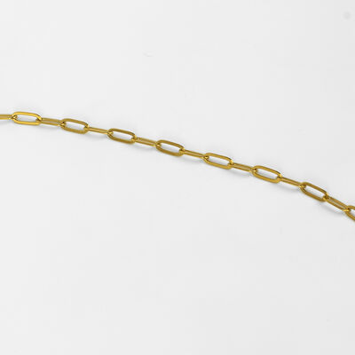 ÇELİK KOLYE ZİNCİRİ, 2.5x6.5 mm ATAÇ ZİNCİR GOLD RENK, 40 cm Zincir + 5 cm Uzatma Ayar Zinciri - 5