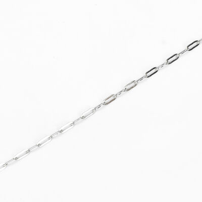 ÇELİK KOLYE ZİNCİRİ, 2x5 mm ATAÇ ZİNCİR BEYAZ RENK, 40 cm Zincir + 5 cm Uzatma Ayar Zinciri - 5