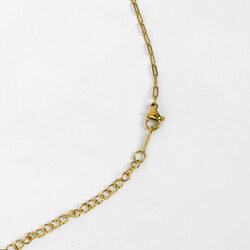 ÇELİK KOLYE ZİNCİRİ, 2x5 mm ATAÇ ZİNCİR GOLD RENK, 40 cm Zincir + 5 cm Uzatma Ayar Zinciri - Thumbnail