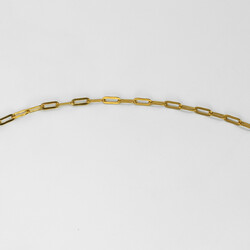 ÇELİK KOLYE ZİNCİRİ, 2x5 mm ATAÇ ZİNCİR GOLD RENK, 40 cm Zincir + 5 cm Uzatma Ayar Zinciri - Thumbnail