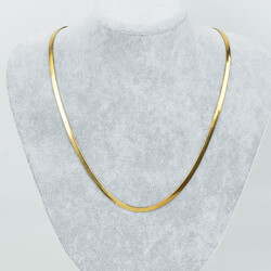 ÇELİK KOLYE ZİNCİRİ, 3 mm İTALYAN ZİNCİR GOLD RENK, 40 cm Zincir + 5 cm Uzatma Ayar Zinciri - Thumbnail