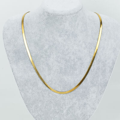 ERTÜRK - ÇELİK KOLYE ZİNCİRİ, 3 mm İTALYAN ZİNCİR GOLD RENK, 40 cm Zincir + 5 cm Uzatma Ayar Zinciri