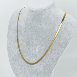 ÇELİK KOLYE ZİNCİRİ, 3 mm İTALYAN ZİNCİR GOLD RENK, 40 cm Zincir + 5 cm Uzatma Ayar Zinciri - Thumbnail