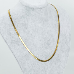 ÇELİK KOLYE ZİNCİRİ, 3 mm İTALYAN ZİNCİR GOLD RENK, 40 cm Zincir + 5 cm Uzatma Ayar Zinciri - Thumbnail