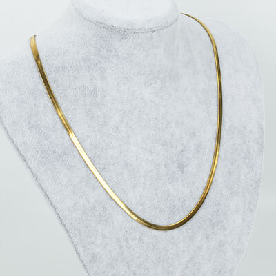 ÇELİK KOLYE ZİNCİRİ, 3 mm İTALYAN ZİNCİR GOLD RENK, 40 cm Zincir + 5 cm Uzatma Ayar Zinciri - 3