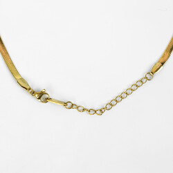 ÇELİK KOLYE ZİNCİRİ, 3 mm İTALYAN ZİNCİR GOLD RENK, 40 cm Zincir + 5 cm Uzatma Ayar Zinciri - Thumbnail