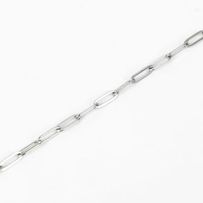 ÇELİK KOLYE ZİNCİRİ, 3x9 mm ATAÇ ZİNCİR BEYAZ RENK, 40 cm Zincir + 5 cm Uzatma Ayar Zinciri - 5