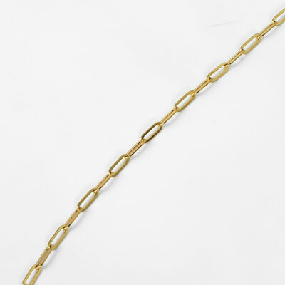 ÇELİK KOLYE ZİNCİRİ, 3x9 mm ATAÇ ZİNCİR GOLD RENK, 40 cm Zincir + 5 cm Uzatma Ayar Zinciri - 5