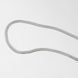 ÇELİK KOLYE ZİNCİRİ, 4 mm İTALYAN ZİNCİR BEYAZ RENK, 40 cm Zincir + 5 cm Uzatma Ayar Zinciri - 5