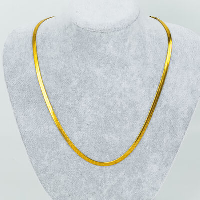 ERTÜRK - ÇELİK KOLYE ZİNCİRİ, 4 mm İTALYAN ZİNCİR GOLD RENK, 40 cm Zincir + 5 cm Uzatma Ayar Zinciri