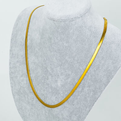 ÇELİK KOLYE ZİNCİRİ, 4 mm İTALYAN ZİNCİR GOLD RENK, 40 cm Zincir + 5 cm Uzatma Ayar Zinciri - 2