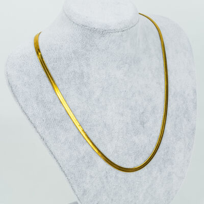ÇELİK KOLYE ZİNCİRİ, 4 mm İTALYAN ZİNCİR GOLD RENK, 40 cm Zincir + 5 cm Uzatma Ayar Zinciri - 3