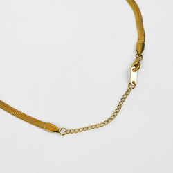ÇELİK KOLYE ZİNCİRİ, 4 mm İTALYAN ZİNCİR GOLD RENK, 40 cm Zincir + 5 cm Uzatma Ayar Zinciri - Thumbnail
