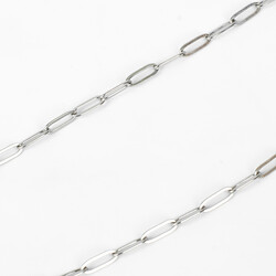 ÇELİK KOLYE ZİNCİRİ, 4x12 mm ATAÇ ZİNCİR BEYAZ RENK, 40 cm Zincir + 5 cm Uzatma Ayar Zinciri - 5