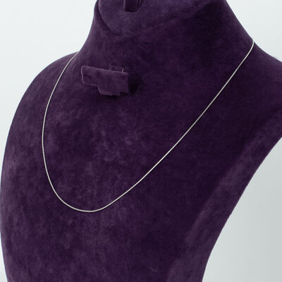 ÇELİK KOLYE ZİNCİRİ, BEYAZ RENK, 40 cm Zincir + 5 cm Uzatma Ayar Zinciri - 2