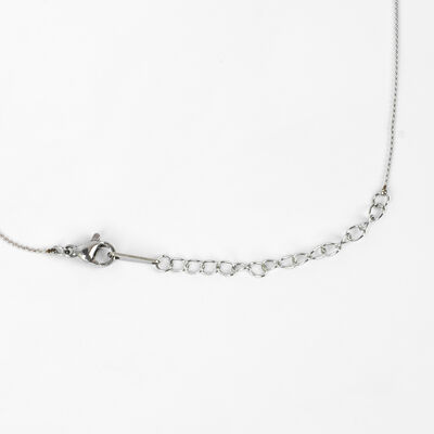 ÇELİK KOLYE ZİNCİRİ, BEYAZ RENK, 40 cm Zincir + 5 cm Uzatma Ayar Zinciri - 4