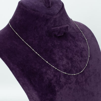 ÇELİK KOLYE ZİNCİRİ, BEYAZ RENK, 40 cm Zincir + 5 cm Uzatma Ayar Zinciri - 3