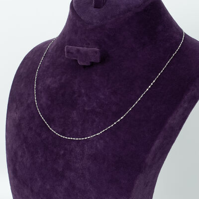 ÇELİK KOLYE ZİNCİRİ, BEYAZ RENK, 40 cm Zincir + 5 cm Uzatma Ayar Zinciri - 2