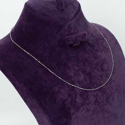 ÇELİK KOLYE ZİNCİRİ, BEYAZ RENK, 40 cm Zincir + 5 cm Uzatma Ayar Zinciri - 3