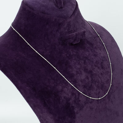 ÇELİK KOLYE ZİNCİRİ, BEYAZ RENK, 40 cm Zincir + 5 cm Uzatma Ayar Zinciri - 3