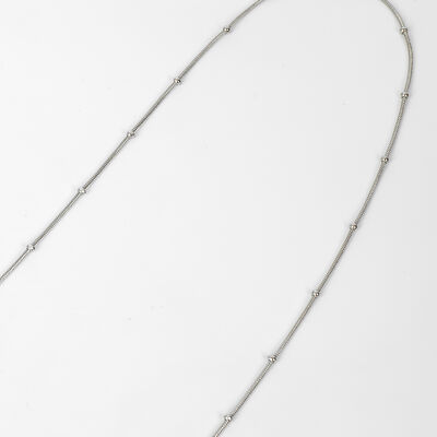 ÇELİK KOLYE ZİNCİRİ, BEYAZ RENK, 40 cm Zincir + 5 cm Uzatma Ayar Zinciri - 5