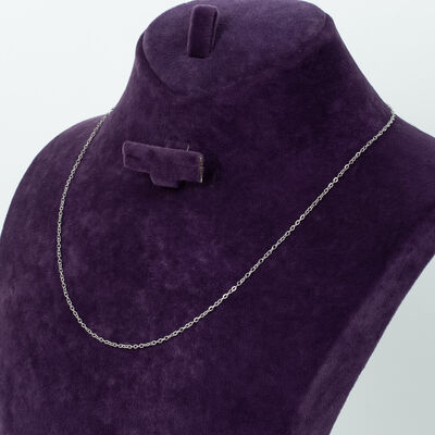 ÇELİK KOLYE ZİNCİRİ, BEYAZ RENK, 40 cm Zincir + 5 cm Uzatma Ayar Zinciri - 2