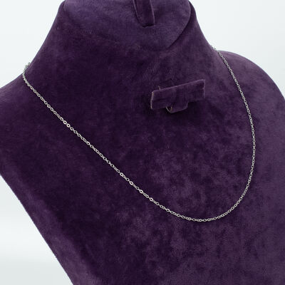 ÇELİK KOLYE ZİNCİRİ, BEYAZ RENK, 40 cm Zincir + 5 cm Uzatma Ayar Zinciri - 3