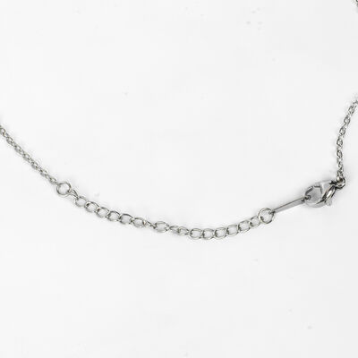 ÇELİK KOLYE ZİNCİRİ, BEYAZ RENK, 40 cm Zincir + 5 cm Uzatma Ayar Zinciri - 4