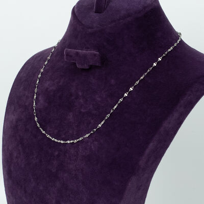 ÇELİK KOLYE ZİNCİRİ, BEYAZ RENK, 40 cm Zincir + 5 cm Uzatma Ayar Zinciri - 2