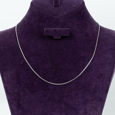 ÇELİK KOLYE ZİNCİRİ, BEYAZ RENK, 40 cm Zincir + 5 cm Uzatma Ayar Zinciri - 1