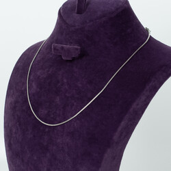 ÇELİK KOLYE ZİNCİRİ, BEYAZ RENK, 40 cm Zincir + 5 cm Uzatma Ayar Zinciri - 2