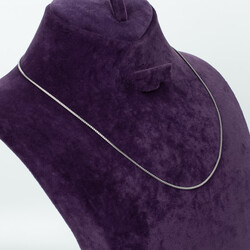 ÇELİK KOLYE ZİNCİRİ, BEYAZ RENK, 40 cm Zincir + 5 cm Uzatma Ayar Zinciri - 3