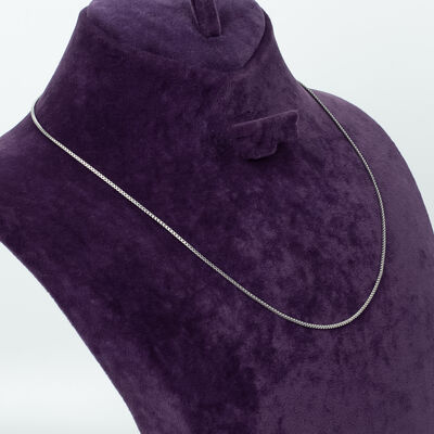 ÇELİK KOLYE ZİNCİRİ, BEYAZ RENK, 40 cm Zincir + 5 cm Uzatma Ayar Zinciri - 3