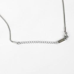 ÇELİK KOLYE ZİNCİRİ, BEYAZ RENK, 40 cm Zincir + 5 cm Uzatma Ayar Zinciri - 4