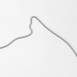 ÇELİK KOLYE ZİNCİRİ, BEYAZ RENK, 40 cm Zincir + 5 cm Uzatma Ayar Zinciri - 5