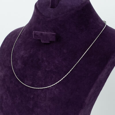 ÇELİK KOLYE ZİNCİRİ, BEYAZ RENK, 40 cm Zincir + 5 cm Uzatma Ayar Zinciri - 2