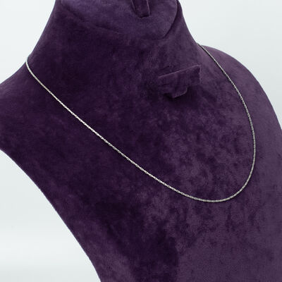 ÇELİK KOLYE ZİNCİRİ, BEYAZ RENK, 40 cm Zincir + 5 cm Uzatma Ayar Zinciri - 3