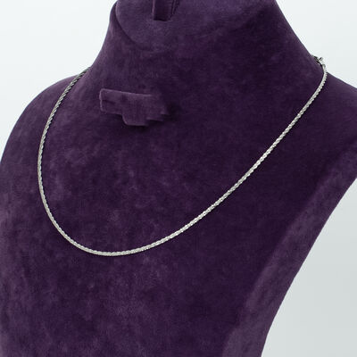 ÇELİK KOLYE ZİNCİRİ, BEYAZ RENK, 40 cm Zincir + 5 cm Uzatma Ayar Zinciri - 2