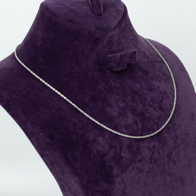 ÇELİK KOLYE ZİNCİRİ, BEYAZ RENK, 40 cm Zincir + 5 cm Uzatma Ayar Zinciri - 3