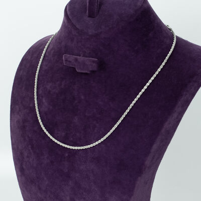 ÇELİK KOLYE ZİNCİRİ, BEYAZ RENK, 40 cm Zincir + 5 cm Uzatma Ayar Zinciri - 2