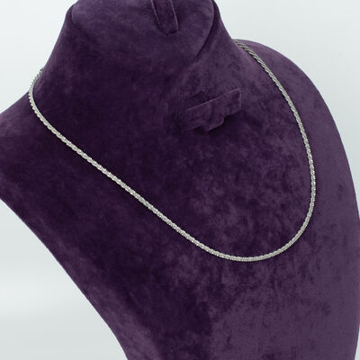 ÇELİK KOLYE ZİNCİRİ, BEYAZ RENK, 40 cm Zincir + 5 cm Uzatma Ayar Zinciri - 3