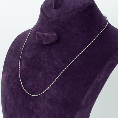 ÇELİK KOLYE ZİNCİRİ, BEYAZ RENK, 40 cm Zincir + 5 cm Uzatma Ayar Zinciri - 2