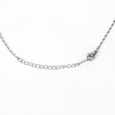 ÇELİK KOLYE ZİNCİRİ, BEYAZ RENK, 40 cm Zincir + 5 cm Uzatma Ayar Zinciri - 4