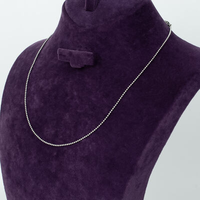 ÇELİK KOLYE ZİNCİRİ, BEYAZ RENK, 40 cm Zincir + 5 cm Uzatma Ayar Zinciri - 2