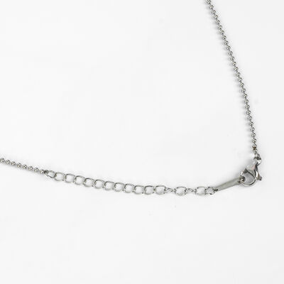 ÇELİK KOLYE ZİNCİRİ, BEYAZ RENK, 40 cm Zincir + 5 cm Uzatma Ayar Zinciri - 4