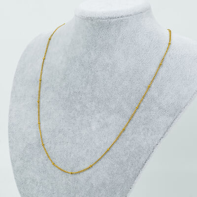 ÇELİK KOLYE ZİNCİRİ, GOLD RENK, 40 cm Zincir + 5 cm Uzatma Ayar Zinciri - 2