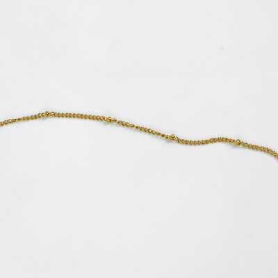 ÇELİK KOLYE ZİNCİRİ, GOLD RENK, 40 cm Zincir + 5 cm Uzatma Ayar Zinciri - 5