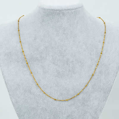 ERTÜRK - ÇELİK KOLYE ZİNCİRİ, GOLD RENK, 40 cm Zincir + 5 cm Uzatma Ayar Zinciri