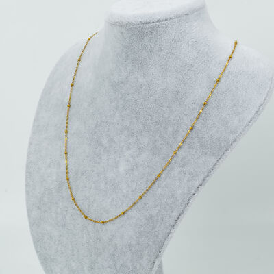 ÇELİK KOLYE ZİNCİRİ, GOLD RENK, 40 cm Zincir + 5 cm Uzatma Ayar Zinciri - 2